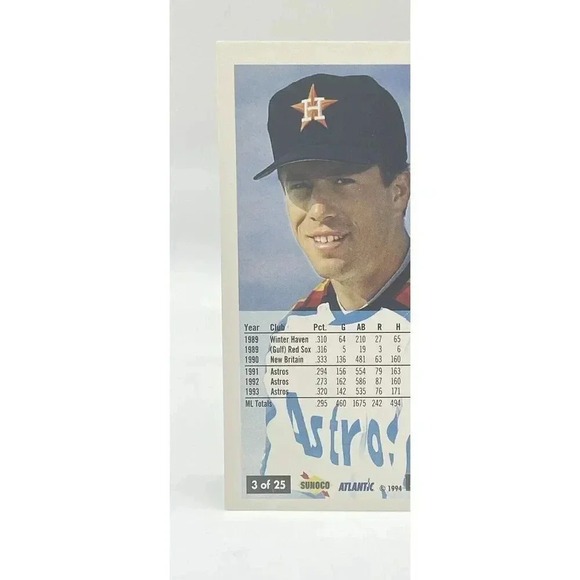 1994 Fleer Sunoco Atlantic MLB Card #3 of 25 Jeff Bagwell Houston Astros - Picture 5 of 6